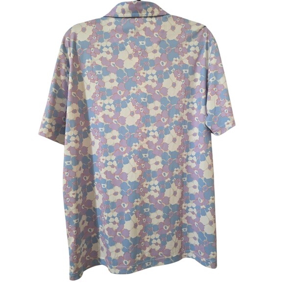 Swannies Golf Performance Polo Club Logo Collared Stretch Floral Men's L B25.1 - Picture 2 of 14
